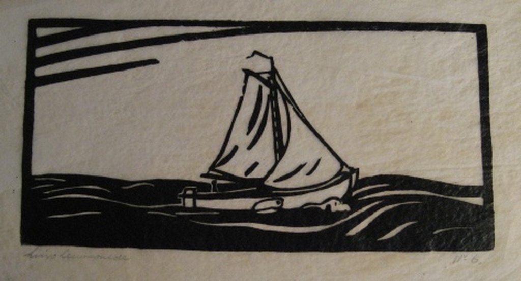 Wall Perné Jos van de, ,Linosnede ,,Zandvoort en een andere toegevoegd. kopen? Bied vanaf 1!