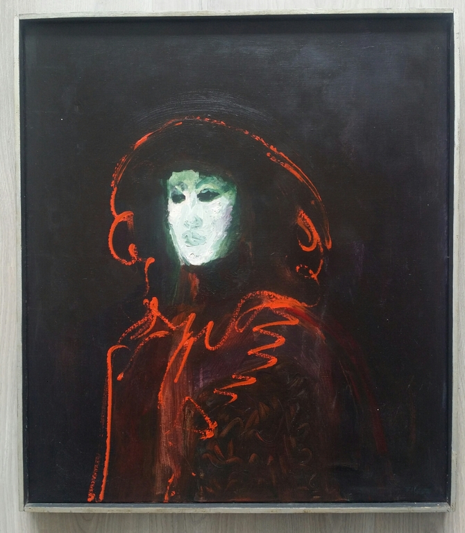 Luis Filcer - Luis Filcer. Olieverf op doek. Venetiaans figuur met masker. verkocht voor € 425!