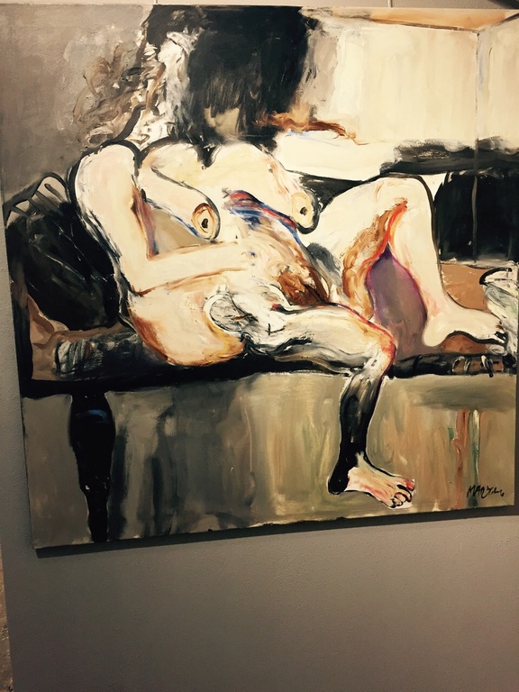 Anton Martineau - De dame moet bij komen - 150 x 150 cm -  kopen? Bied vanaf 500!