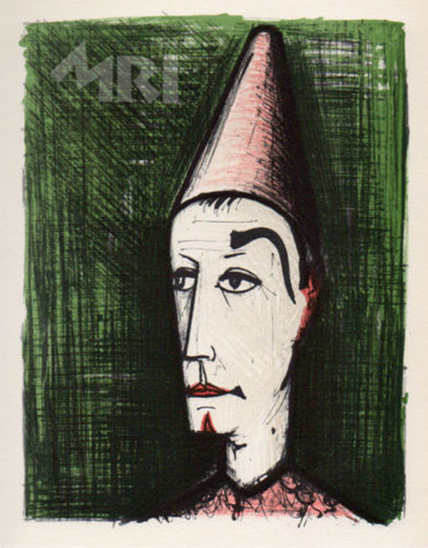 BERNARD BUFFET - Kleuren Litho - FACE '' Zeldzame Kwaliteitsdruk door MOURLOT PARIS 1967 - Kleine oplage 114 / 200 verkocht voor € 75!
