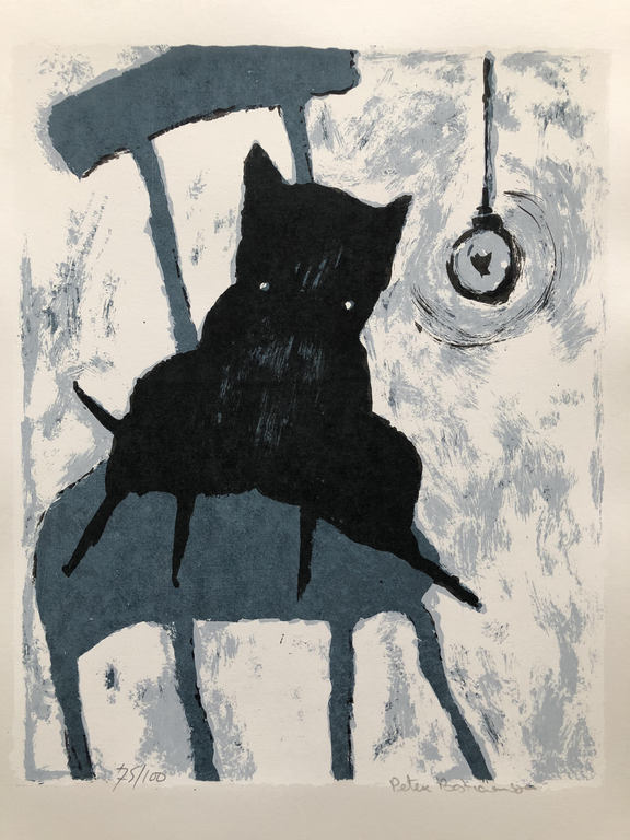 Peter Bastiaanssen - Lot van 2 zeefdrukken black dog kopen? Bied vanaf 79!