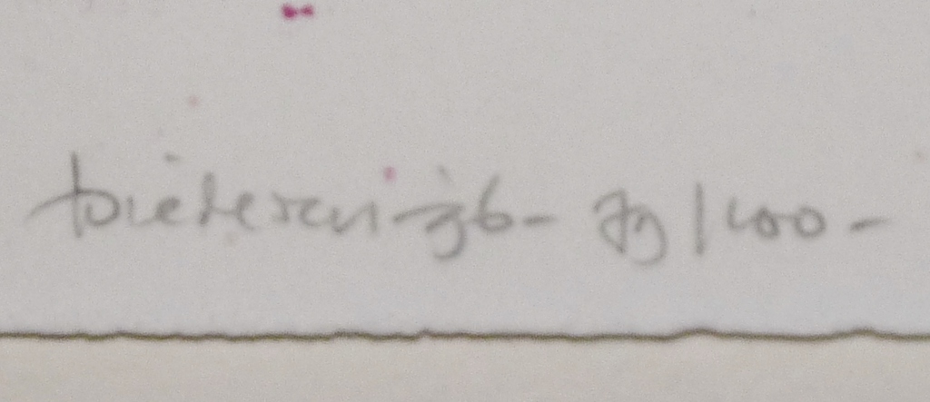 Jef Diederen, Kleurenlitho, Mooi hoofd kopen? Bied vanaf 39!