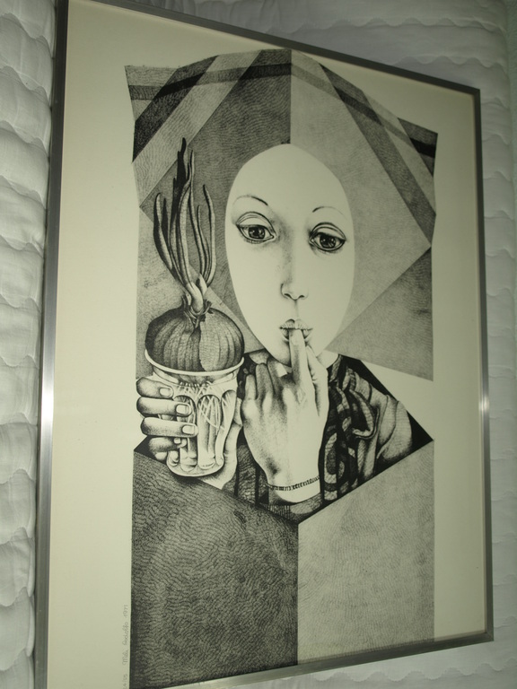 Rodolfo Meli - RODOLFO MELI – Litho - Vrouw met ui - Gesigneerd -  kopen? Bied vanaf 60!
