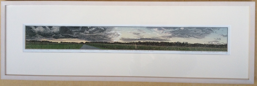 Siemen Dijkstra, Kleurenhoutsnede, Landschap Oosteres Lhee Drenthe verkocht voor € 225!