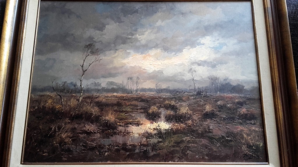 Jos Leurs - De Peel, Noord Brabant/Limburg - Olieverf op doek verkocht voor € 200!