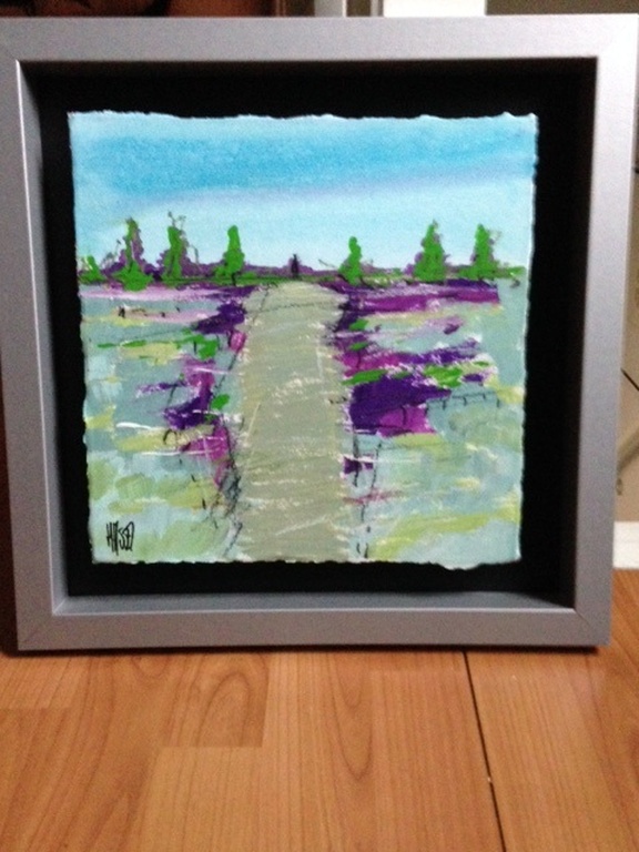 Hollands landschap, acrylverf kopen? Bied vanaf 20!