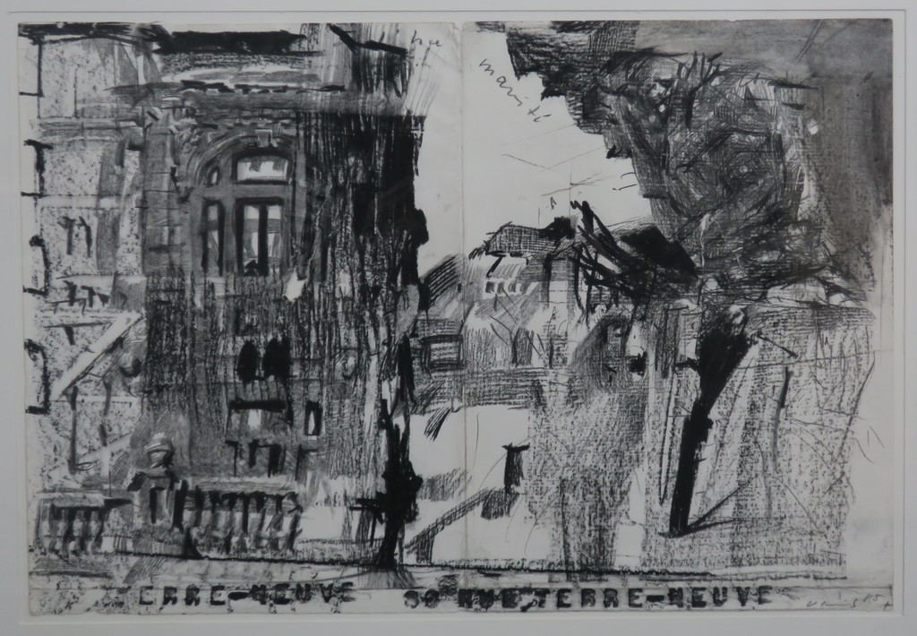 Wolfgang Schmitz: Houtskool op papier, Rue Terre Neuve - Ingelijst kopen? Bied vanaf 100!
