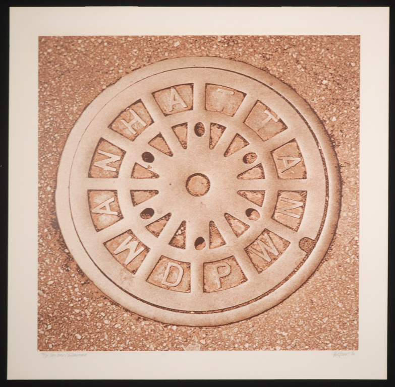 Paul Baars: Zeefdruk, New York Manhole cover kopen? Bied vanaf 20!