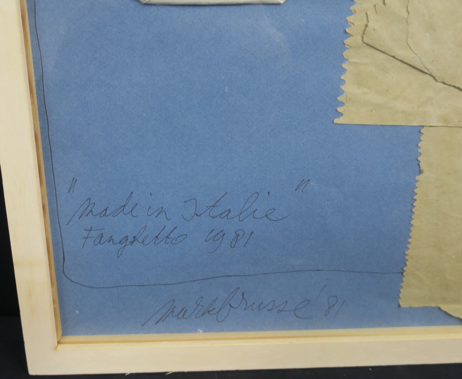 Mark Brusse: Collage, "Made in Italie" Fanghetto 1981 - Ingelijst kopen? Bied vanaf 150!