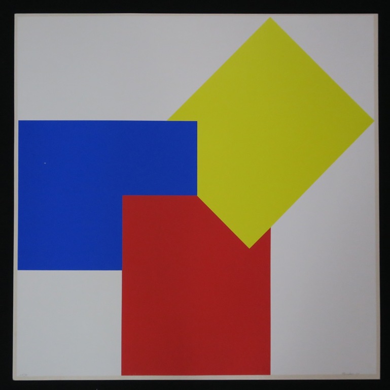 Bob Bonies: Zeefdruk, Geometrische compositie (groot) verkocht voor € 80!