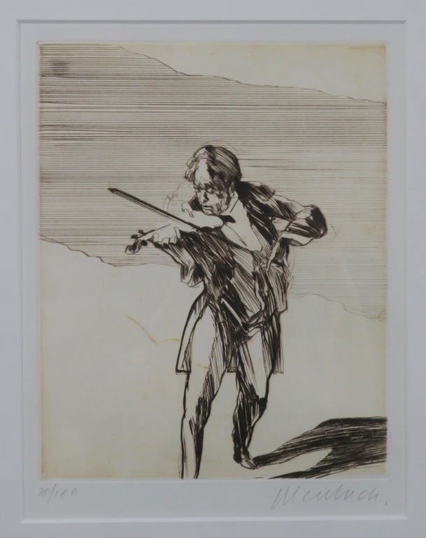 Claude Weisbuch: Droge Naald, La Violoniste - Ingelijst kopen? Bied vanaf 50!