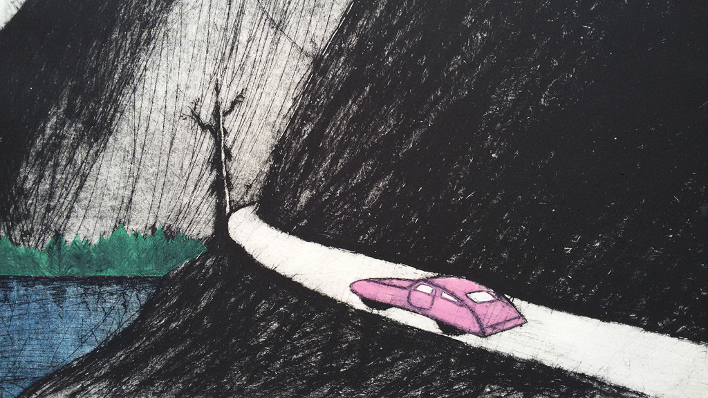 Wim Compier - In het rijk van de rem, met de hand ingekleurde ets (groot) kopen? Bied vanaf 50!