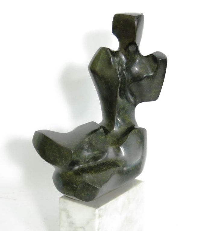 Paulus Reinhard: Brons op marmeren sokkel, Rustend kopen? Bied vanaf 350!