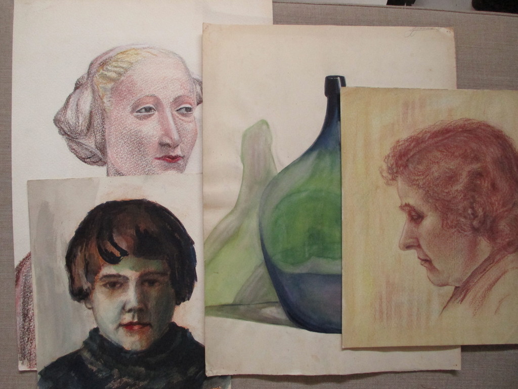 Onbekend gesigneerd, 5x aquarel/tekening kopen? Bied vanaf 1!