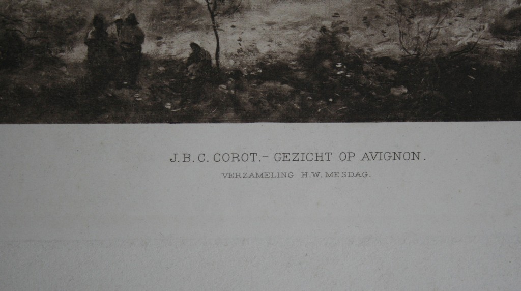 Kunstenaar onbekend - gravure - J.B.C. Corot gezicht op Avignon - 1895 kopen? Bied vanaf 1!
