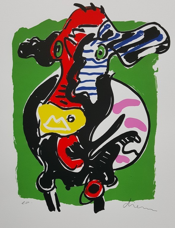 Peter DIEM Gr Zeefdruk 40x50 cm  COW GREEN Handgesigneerd kopen? Bied vanaf 1!