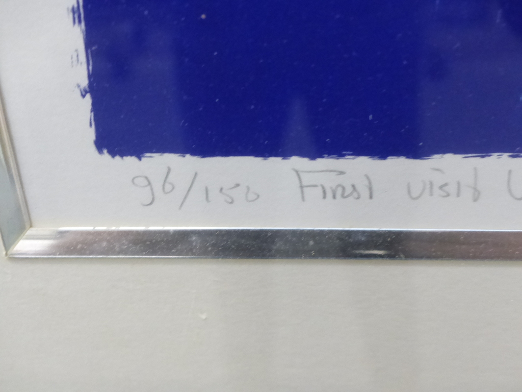 Frank Lejeune,Zeefdruk op papier in lijst, First visit veules les Roses kopen? Bied vanaf 75!