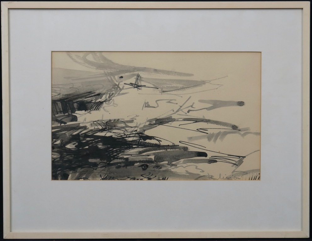 Lies Jansens: Inkttekening, Zonder titel -Ingelijst kopen? Bied vanaf 35!