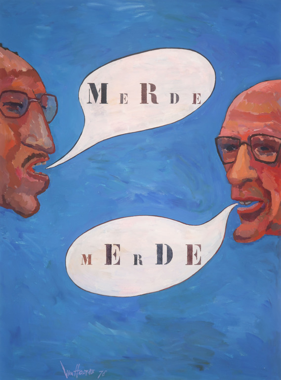 Jan van Holthe: Acryl op papier, Merde 9 kopen? Bied vanaf 1!