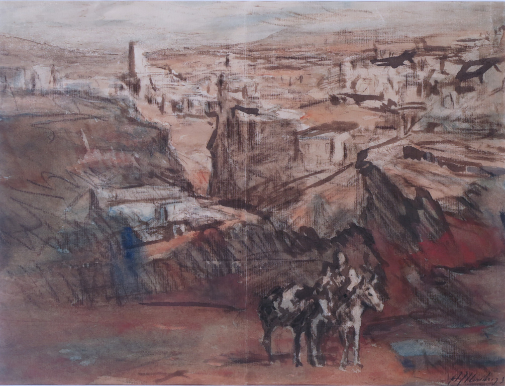 Albert Neuhuys: Gemengde technieken op papier, Zonder titel - Ingelijst kopen? Bied vanaf 35!