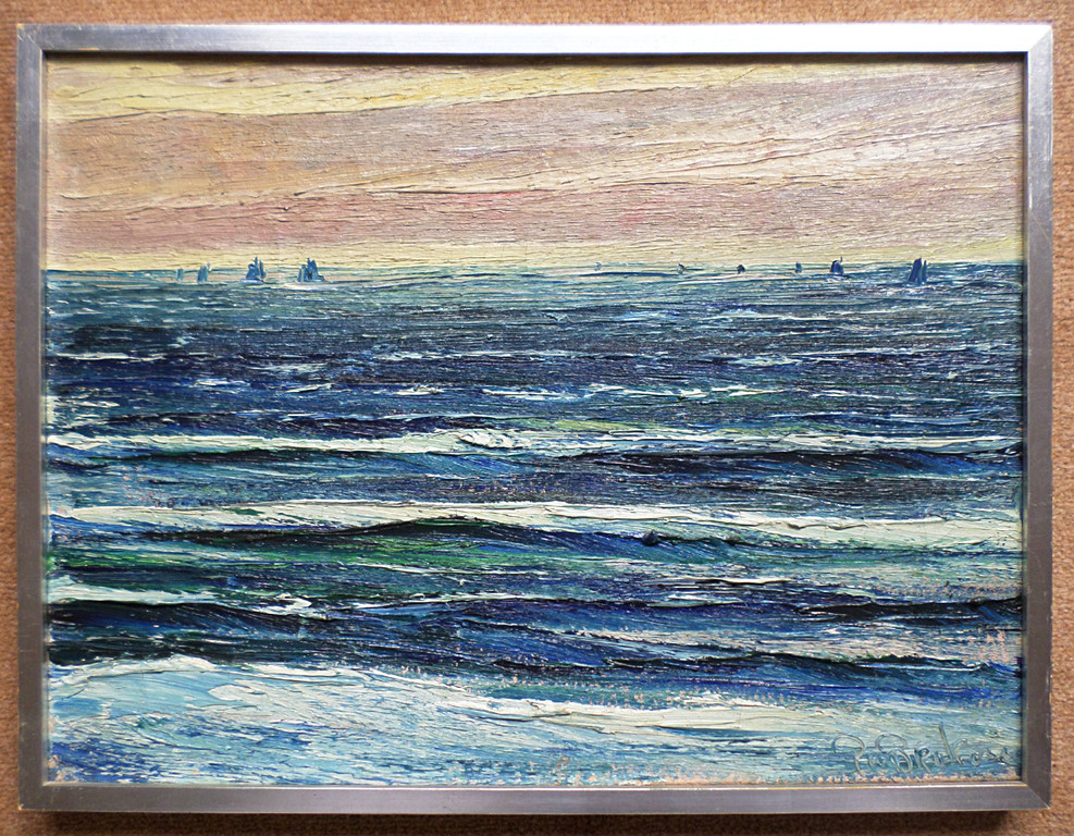 Peter van den Braken - Zee, olieverf op doek (ingelijst) kopen? Bied vanaf 220!