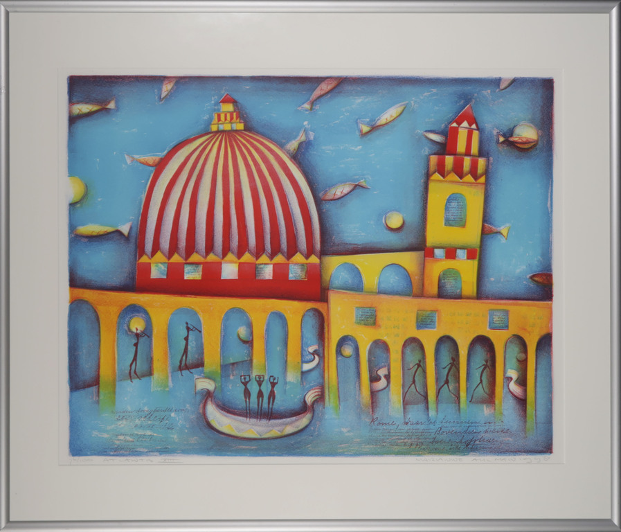 Marianne Aulman: Litho, Atlantis XIII - Ingelijst (Groot) kopen? Bied vanaf 1!