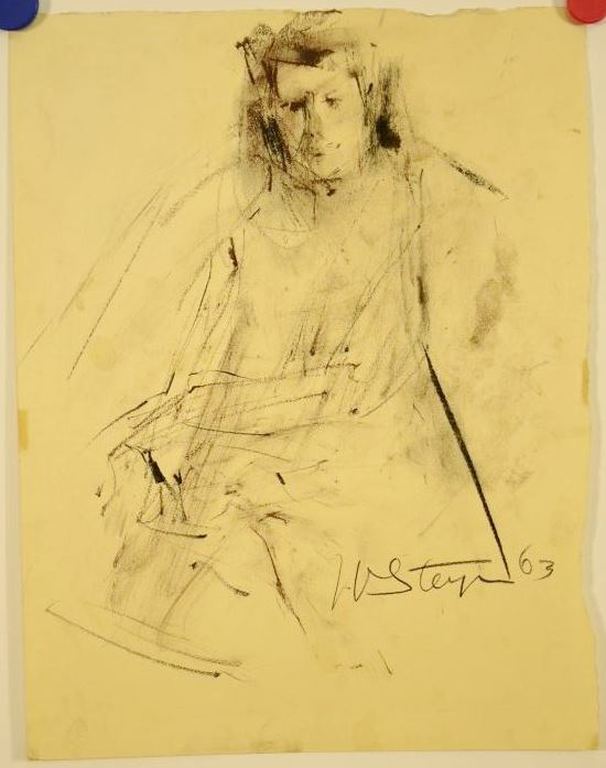 Wim Steijn: Krijttekening, Meisje verkocht voor € 35!