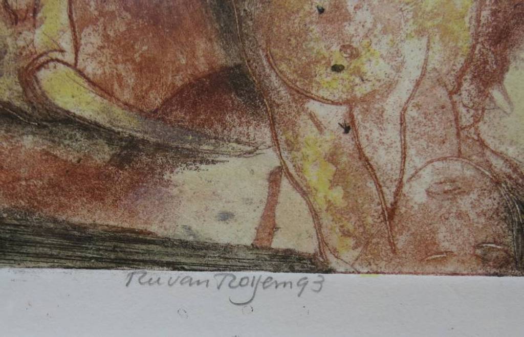 Ru van Rossem: Kleurenets/Aquatint, Europa en de Stier - Ingelijst kopen? Bied vanaf 100!