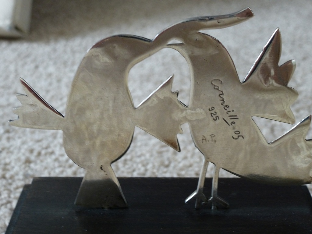 Corneille, zilver beeldje, gesigneerd en genummerd, aanbieding!!!! kopen? Bied vanaf 350!