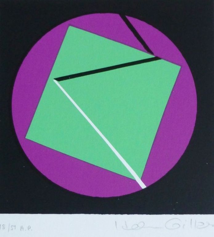 Helen Gilbert: Kleurenlithografie, Abstracte Compositie kopen? Bied vanaf 5!