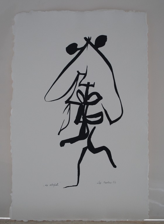 Lei Molin - zeefdruk (zwart-wit) - getiteld 'de aleph' - 1987 verkocht voor € 50!