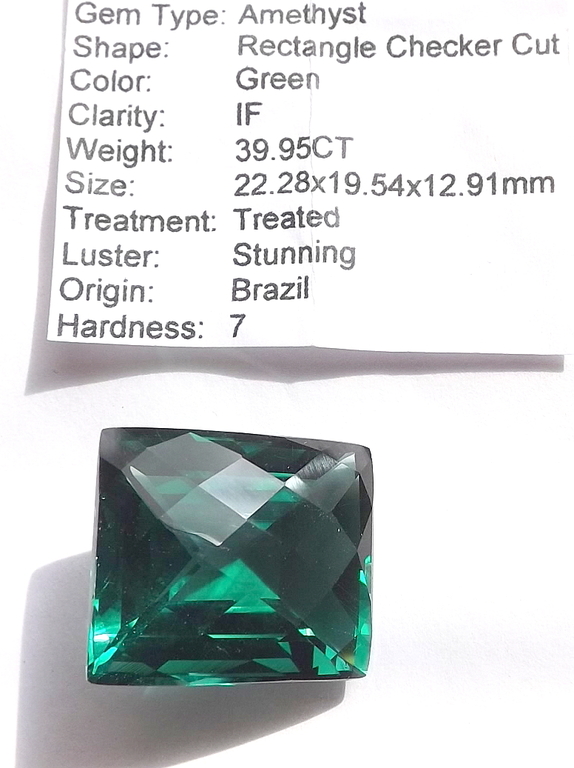 Natuurlijke “Rectangle Checker Cut”  Amethyst  van  39.95 karaat kopen? Bied vanaf 1!