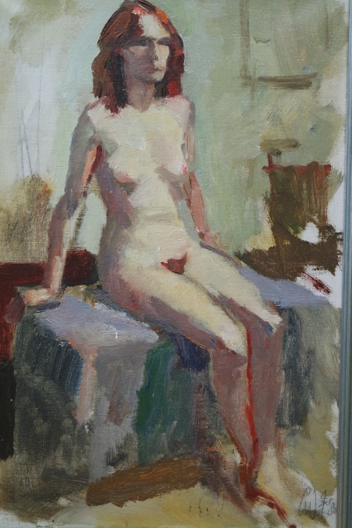 Gerard de Wit (1931-2010) - olieverf op doek - vrouwelijk naakt verkocht voor € 305!