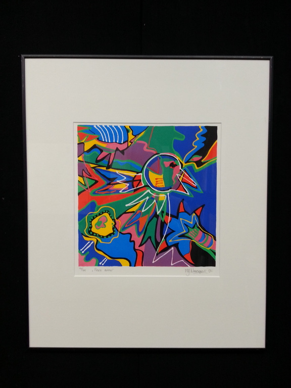 Marianne Nearebout zeefdruk op papier in zwarte aluminium lijst,  kopen? Bied vanaf 50!