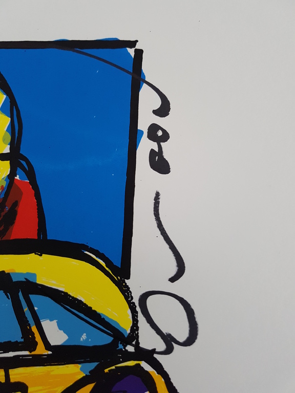 Herman Brood - Vw Beetle - gesigneerde zeefdruk - oplage 200 ex. kopen? Bied vanaf 1!