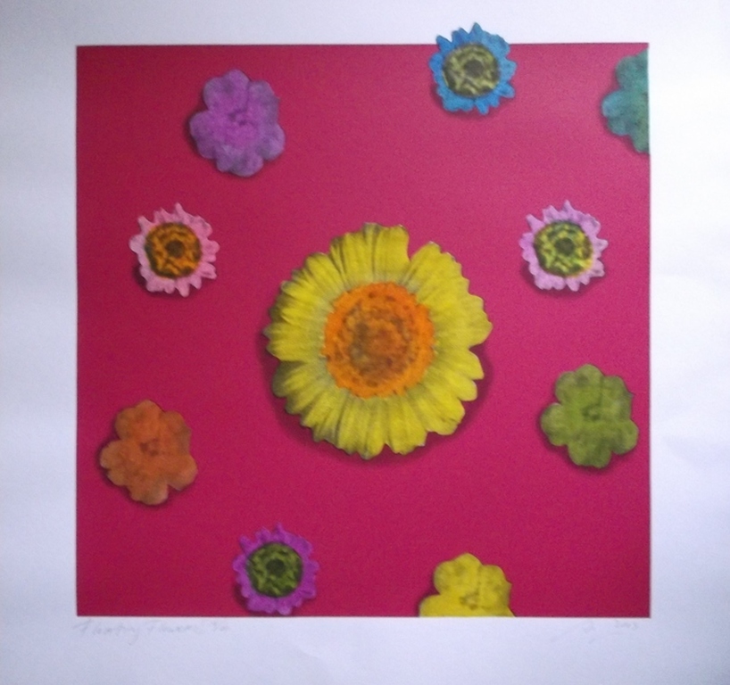 Arjan van Arendonk 'Floating flowers I' - gesigneerde zeefdruk , oplage 60 ex.,  kopen? Bied vanaf 95!