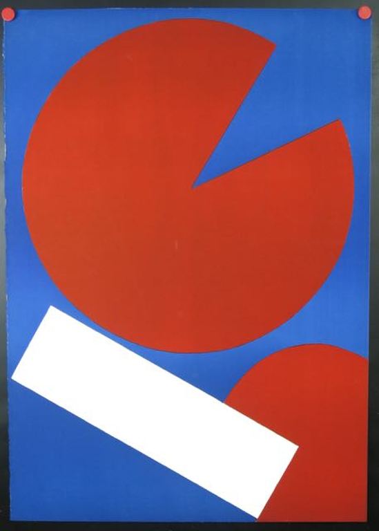 Werner Otto Leuenberger: Zeefdruk, Abstracte compositie Rood/Wit/Blauw kopen? Bied vanaf 35!