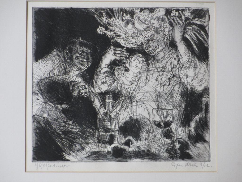 Jan Mensinga, Het bacchanaal, Ets verkocht voor € 55!