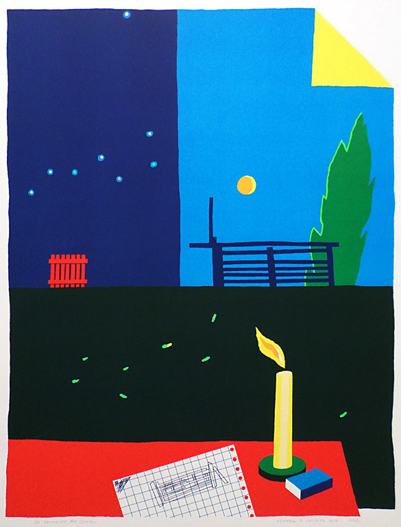 Harrie Gerritz - De harmonie der sferen (1976), zeefdruk verkocht voor € 95!