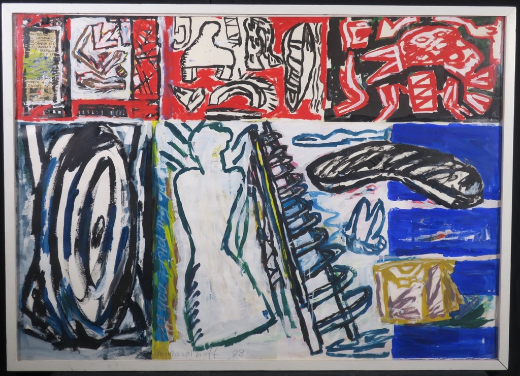 Marianne Haselhoff: Acryl, Gouache en Collage op papier, Z.T. - Ingelijst kopen? Bied vanaf 1!