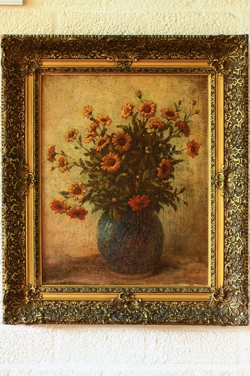 Johannes Dona, Bloemstilleven, Olieverf op doek verkocht voor € 200!