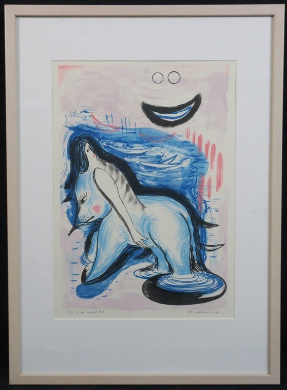 Jan de Bruin: Litho, In een vreemd bed - Ingelijst kopen? Bied vanaf 1!