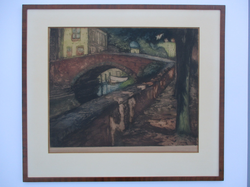 Onbekende kunstenaar: kleurenaquatint, Bruges quai des ? kopen? Bied vanaf 1!