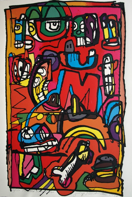 George Heidweiller : Zeefdruk – Twisted Reminder – gesigneerd – 1997 verkocht voor € 35!