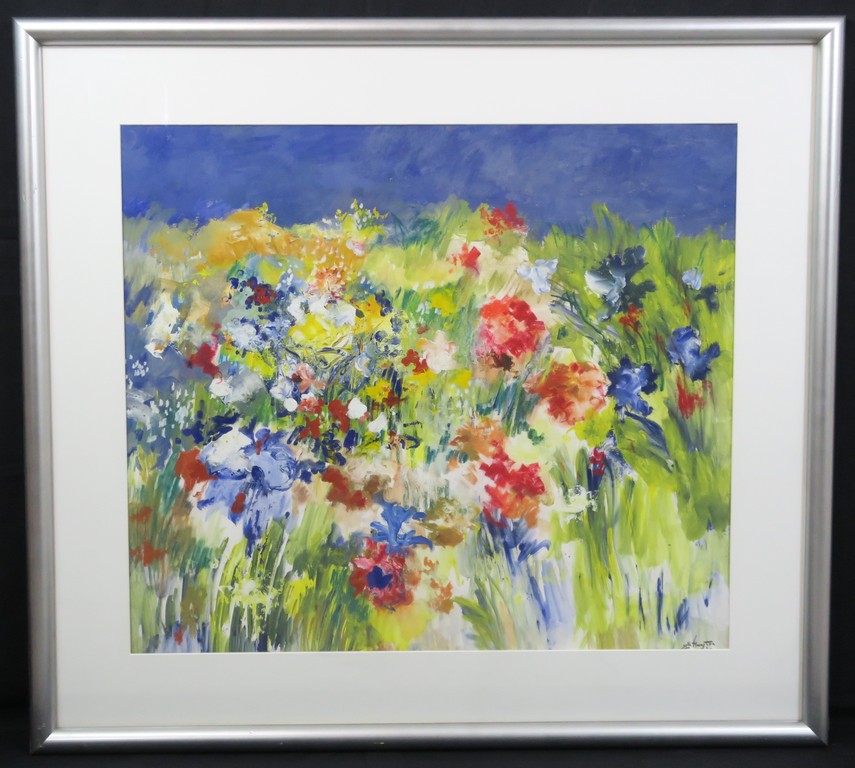 Jelle Hoogstra: Gouache, Veldbloemen - Ingelijst (groot) kopen? Bied vanaf 150!