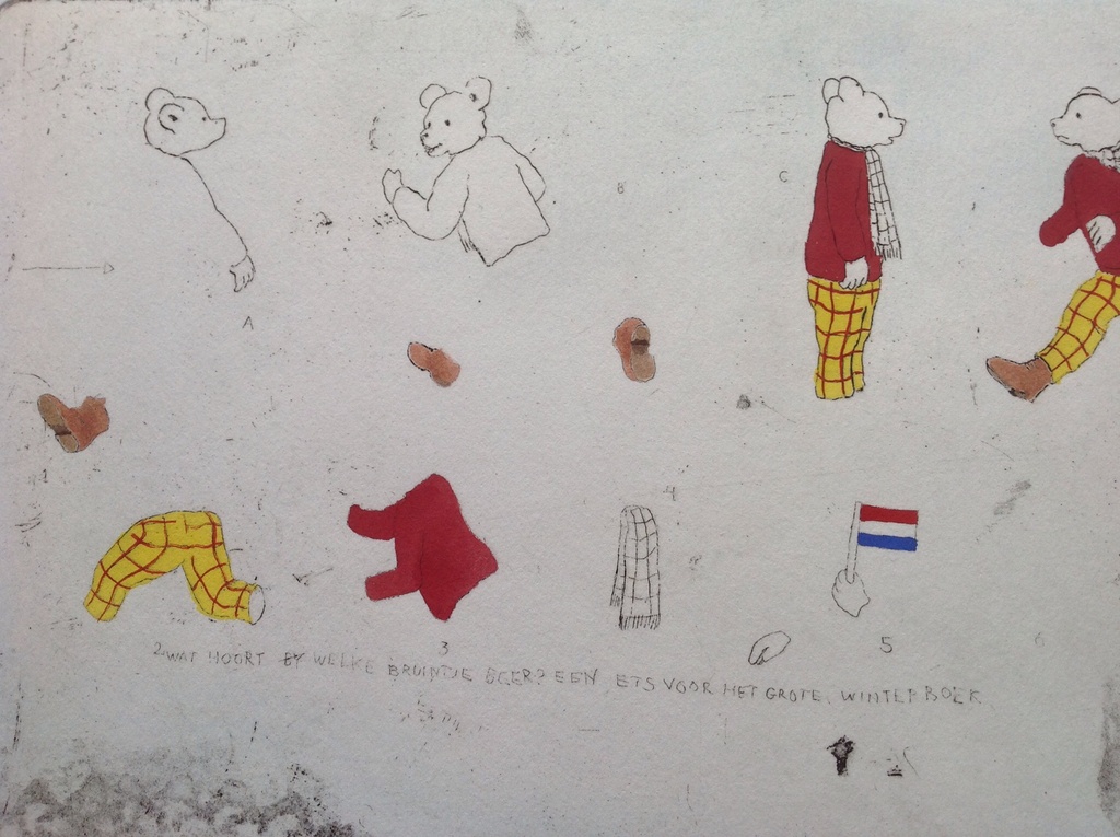 W. Monna  : Kleurets voor grote Bruintje Beer winterboek , eigen druk 1974  kopen? Bied vanaf 40!