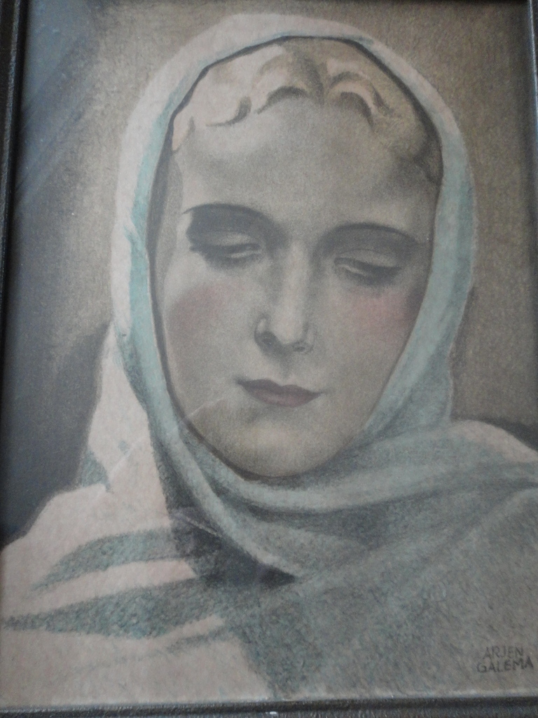 Arjen Galema, litho, portret van vrouw uit jaren '30. kopen? Bied vanaf 1!