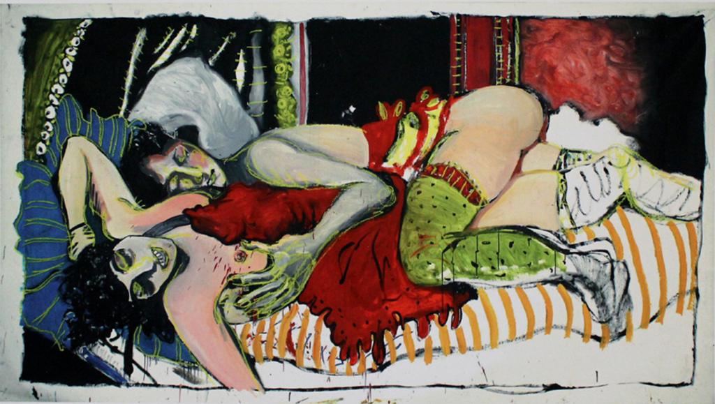 Maria Gimenez. -Twee Vrouwen- Mooie glicee op katoenpapier. Gesigneerd. 2016. verkocht voor € 67!