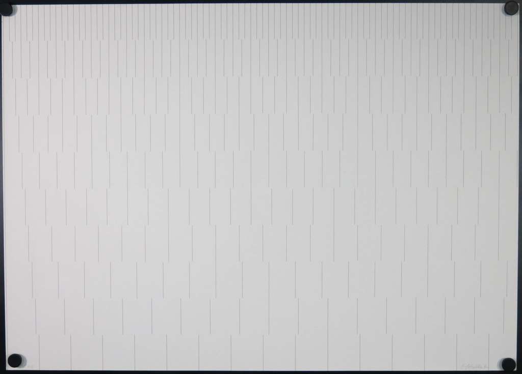 Francois Morellet: Zeefdruk, Zonder Titel (Verticale lijnen)  verkocht voor € 300!