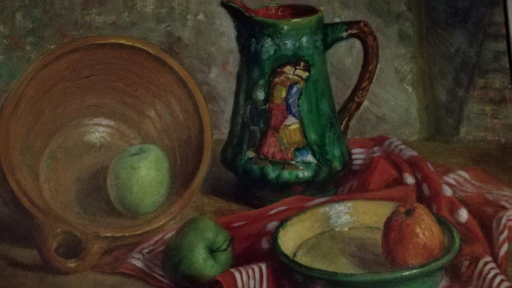 Onbekend kunstenaar, Olieverf op paneel, Stilleven verkocht voor € 90!